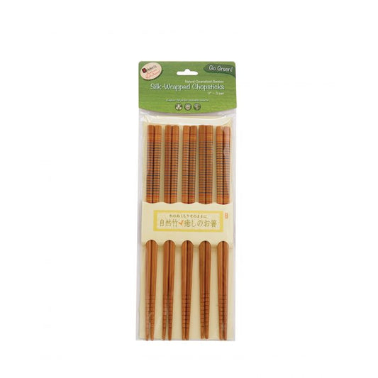 Silk Wrapped Chopsticks, set of 5