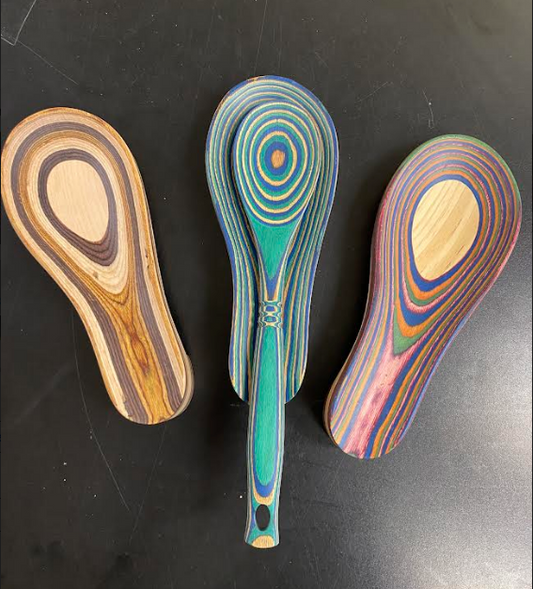 Island Bamboo Pakka Wood Spoon Rest, Multiple Colors